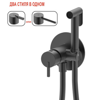 Смеситель встраиваемый с гигиеническим душем Ganzer GZ03157-Q Оружейная сталь