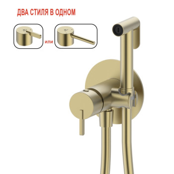 Смеситель встраиваемый с гигиеническим душем Ganzer GZ03157-S Матовое золото